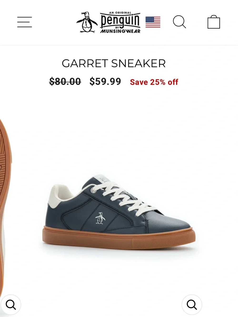 NWT Original Penguin Garret Sneaker - Navy Leather